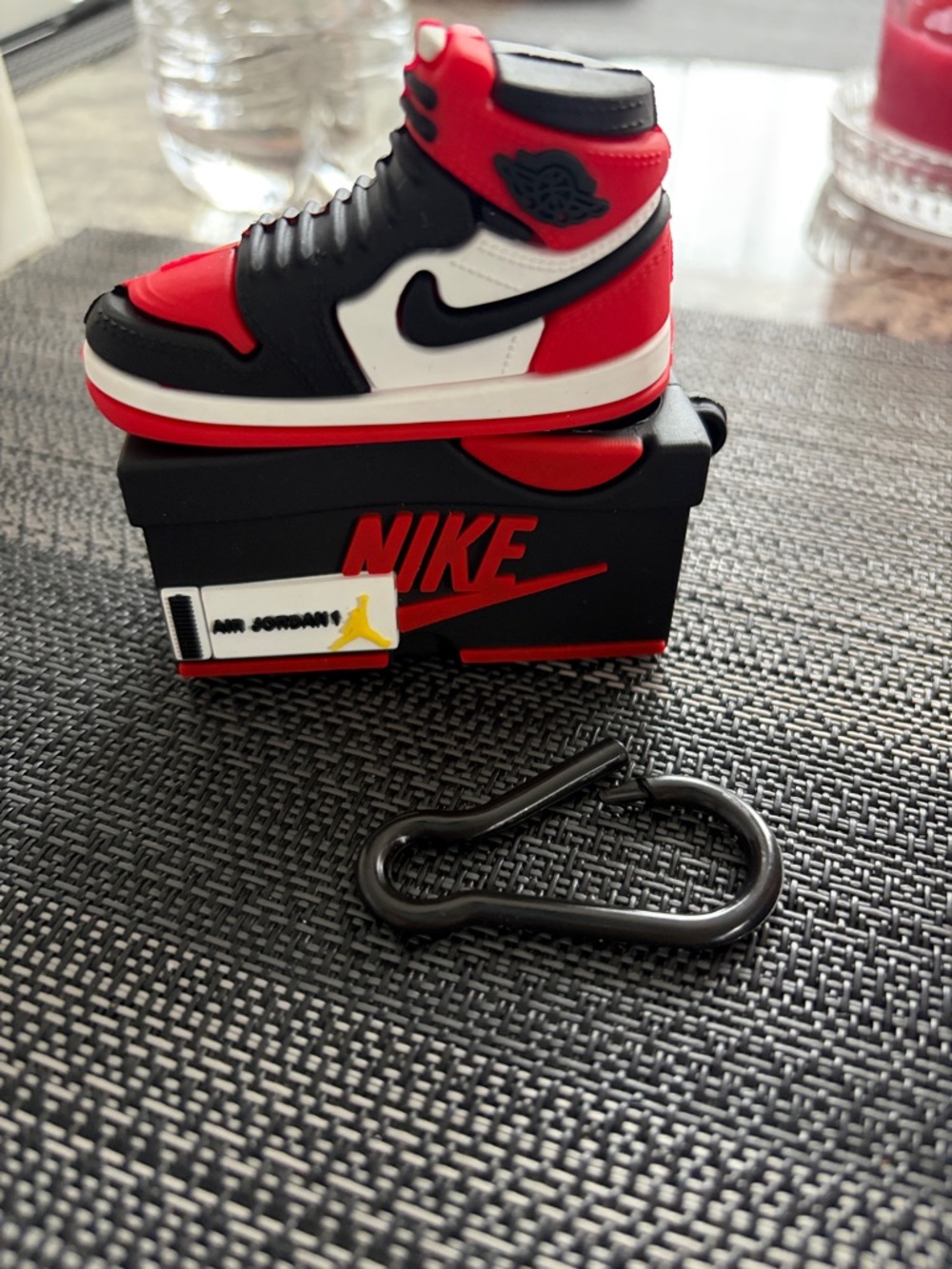 Nike Red Black White Mini Sneaker airpod pro holder